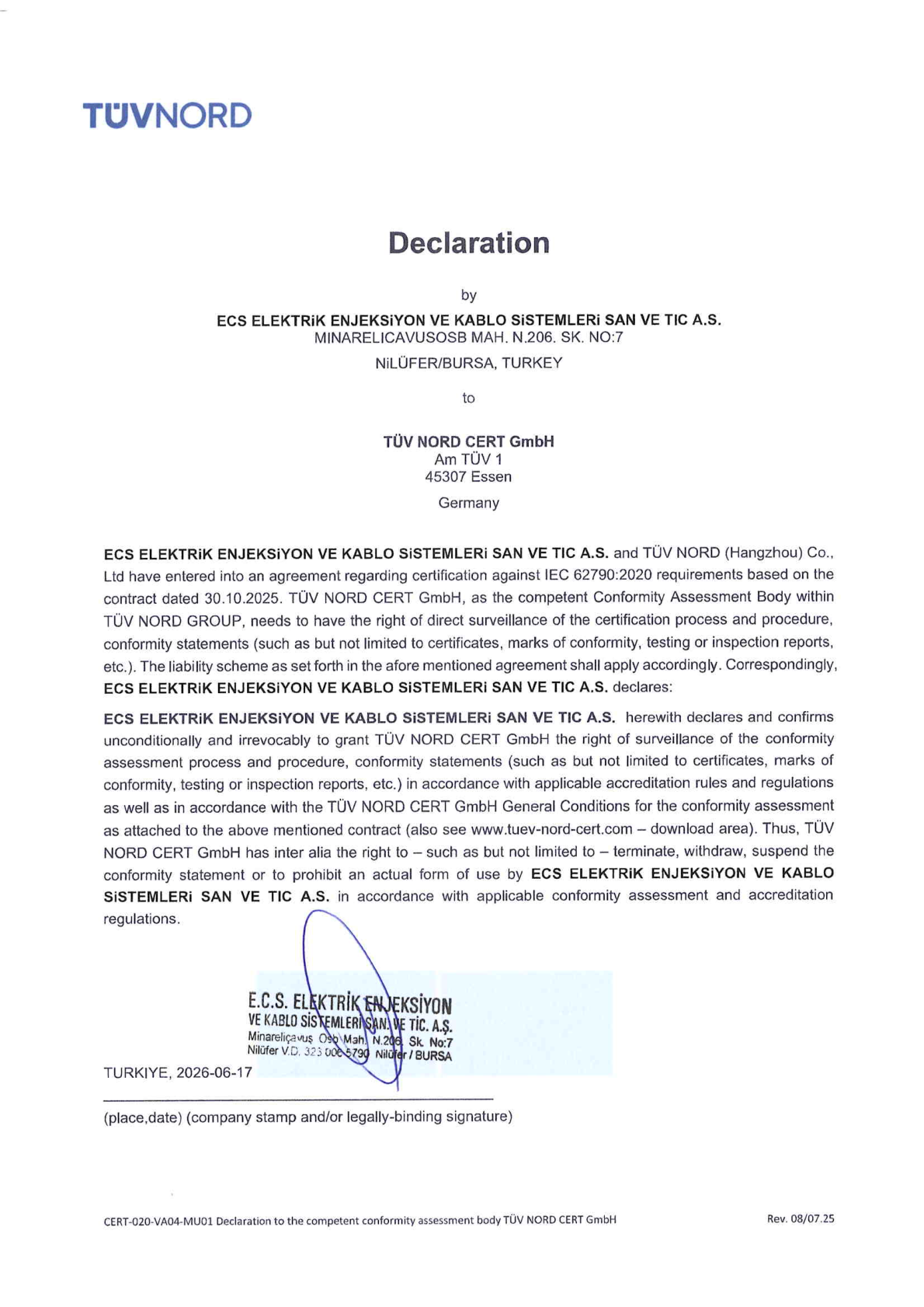 Declaration